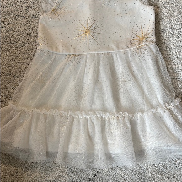 The Children's Place White and Gold Sparkle Dress Size 2T - Picture 3 of 6